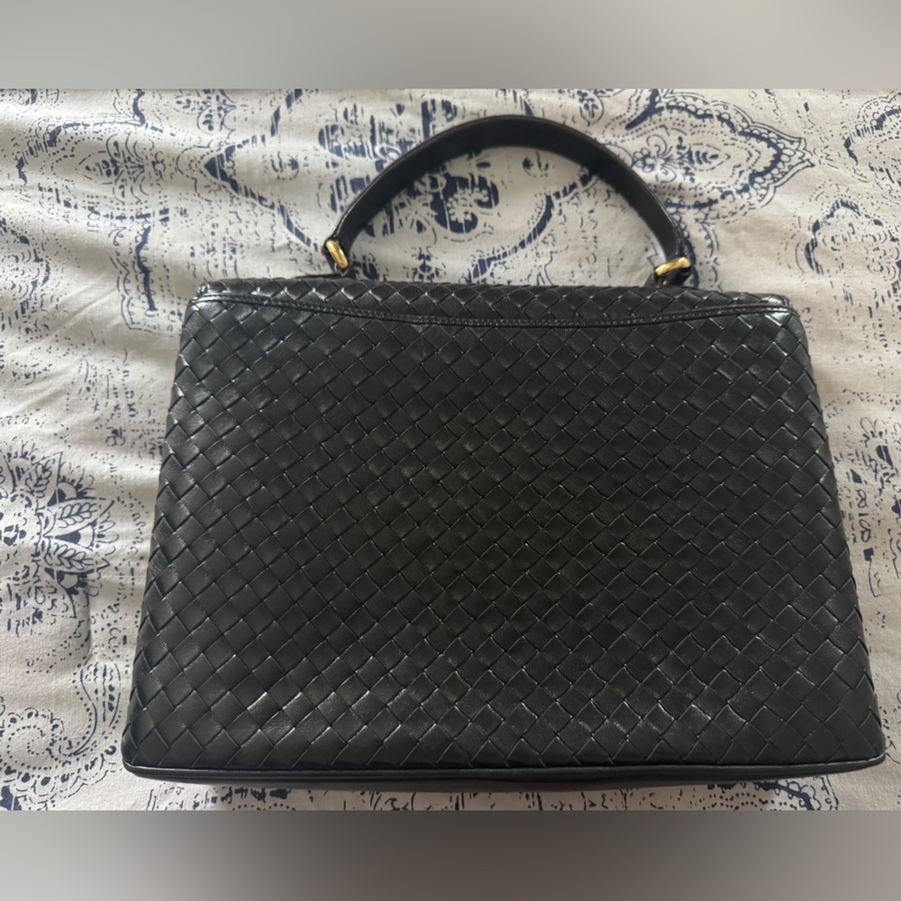 Bally Black Woven two way leather Shoulder Bag - Picture 3 of 10